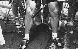 ©Barry Sandland/TIMB - Sean Kelly legs in a post race image.