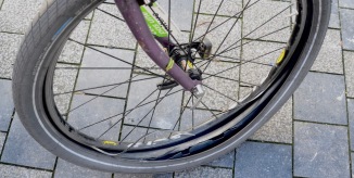 ©Barry Sandland/TIMB - Mountain bike rim destroyed after pressure from tire exploded a damaged rim